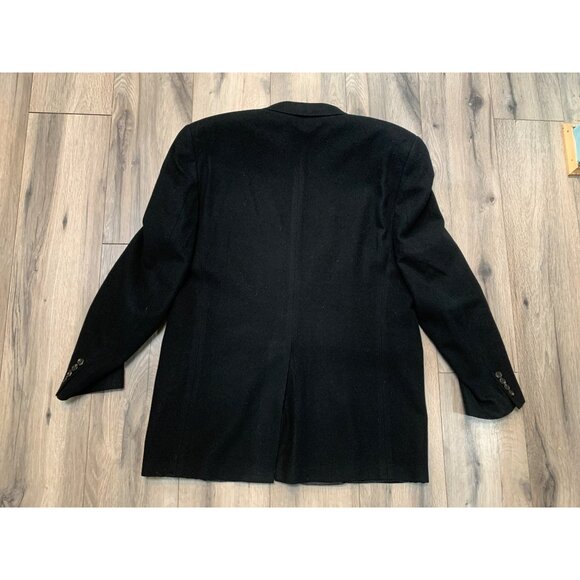 Lauren Ralph Lauren Black 43L Single Vent Two Button Camel Hair Blazer Four Butt - Picture 3 of 11